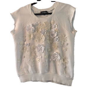Sam Edelman Sleeveless Sweatshirt with Flowers- Medium